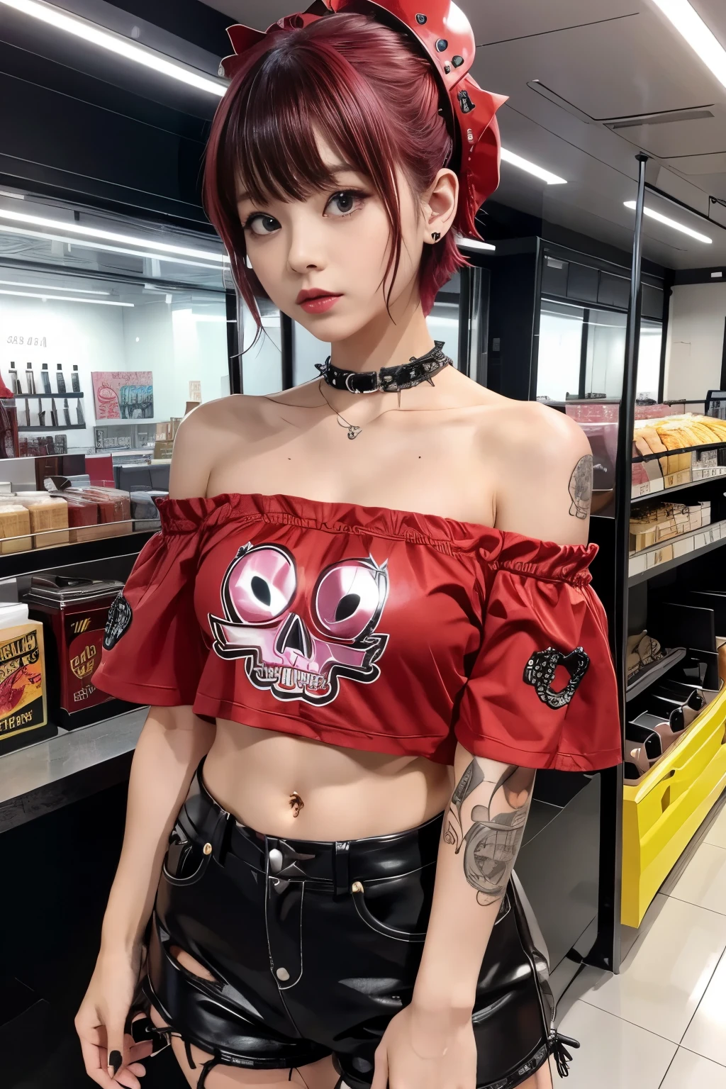 nsfw,Stuffed bear、teddy bear、teddy bear、Gothic punk、耳Nipple Ring、hair adornments、A dark-haired、pink and black colors、Bobcut、black pink shirt、、Black shorts、鈍い前hair、Photorealistic, High resolution, 1 girl, Korean, andye of Fire、Afterimage of flame seen from the eye、teddy bear、🧸、teddy bear、Goth、(Tabletop), (Portraiture), (beautiful), (beautiful), (Upper blood), (high quality), (beautiful衣服), (Professional Perspective), (Rule of thirds), (feminine), (woman), (woman), (beautiful),(feminine features), (Age 25), alone, woman1名, (Attractive punk girl), Winters, Dramatic Light, ((I&#39;m playing the guitar)), (Are standing), anddgy makeup, (Small Bust), ((Electric guitar)), (Front Face), (Resistance的な表情), ((Resistance)), (Leather jackets and tattoos), ((Short hair)), (dyed (and.G. and pink) hair), (spiky hair), (Thick hair), Matte shine hair, (Hair bands scattered in the hair), (Green eyes), (A bold and daring look), (Pale skin), (Dark clothing), (Band T-shirts), (Ripped jeans), (-), Crew neck), ((Urban alley background)), (Close-up shot), beautiful hands, both hands, Normal hand, Two arms, Complete Hand, beautiful body, beautiful fingers, Normal finger, Five Fingers, Five Fingers, (Thumb Index Finger Ring Finger), beautiful ears, Normal ear, beautiful eyes, Shining Eyes, beautiful mouth, beautiful lips,(Nipples)、(Showing off your crotch)、(Tattoos all over the body)、(A body covered in tattoos)、