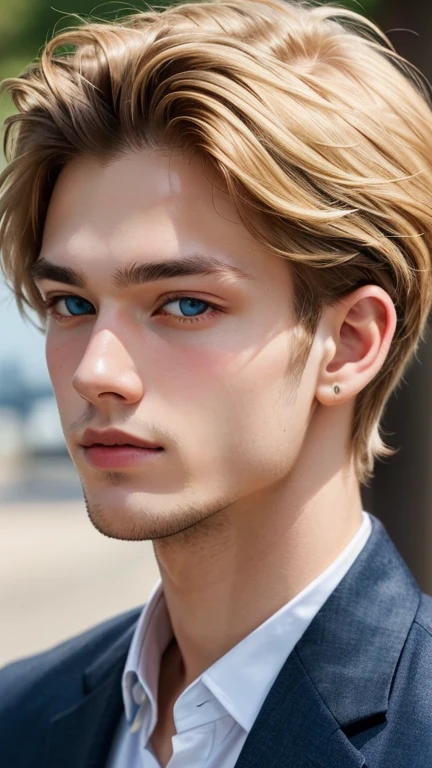 ((best quality)), ((masterpiece)), (detailed), perfect face, 1 boy, blonde hair boy, straight hair.