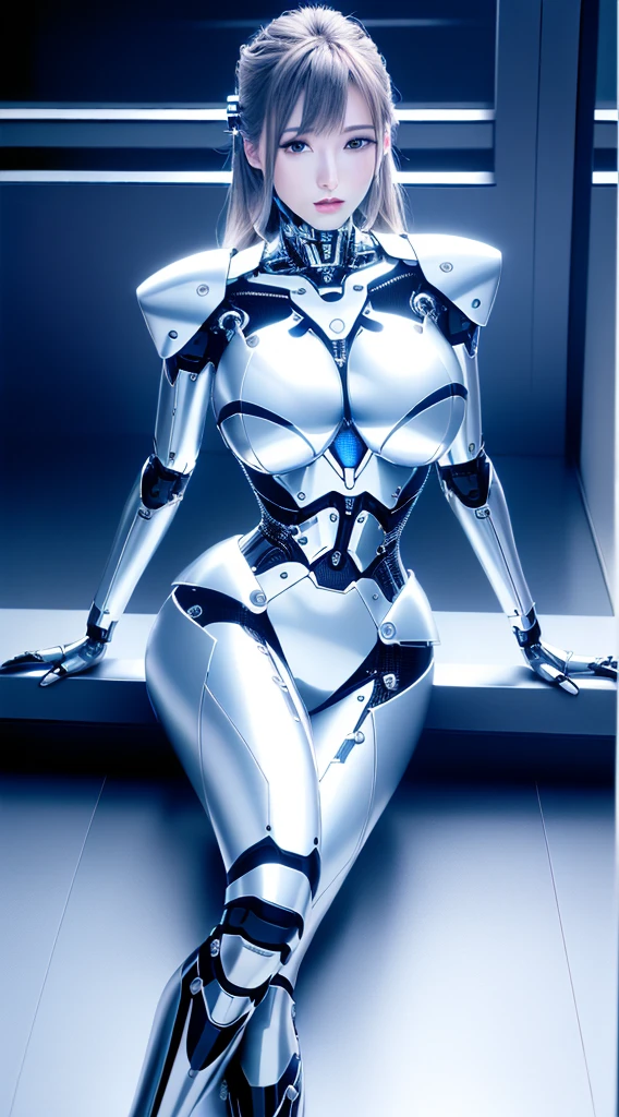 ((masutepiece)), ((top-quality), high quarity、ultra-definition, (Realistic), (well proportioned face:1.5)、(fulcolor) 、(Science fiction)、((solo))、Beautiful robot woman、Repaired Emotionless Robot、(Perfect robot joint:1.5)、(Detailed electronic board)、(Machine frame)、(Restoration of white porcelain mechanical armor)、(Oval curvaceous face)、(machine components)、(Almond-shaped eyes without emotion)、thin mouth、(Precise and perfect mechanical two-hand operation:1.2)、((Cyber City in the daytime))、Legs of suitable machine、(lying on floor)、high-heels、Shooting from above、battle field