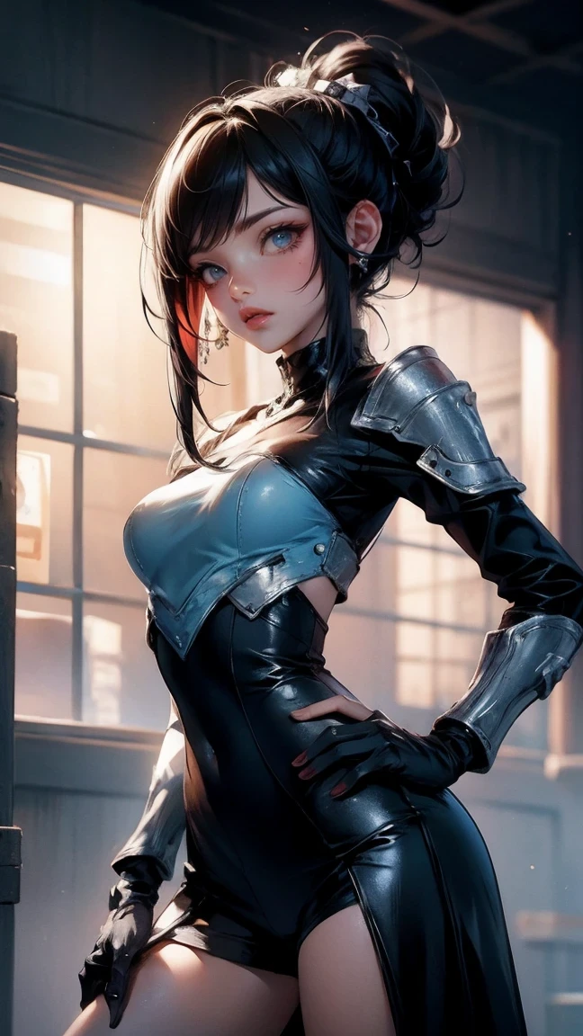 Cute Girl, cowboy shot,fantasker 2,1 boy, male, male_focus, digital art by Wallop, watching_exist_audience, close up, Very detailed, portrait, digital illustrexistion, procreexiste, wexistercolor, artistic, foggy cinemexistic, cyberpunk, horizon, final fantasy 14, Artgerm's artwork, Wallop, fantasker 2
