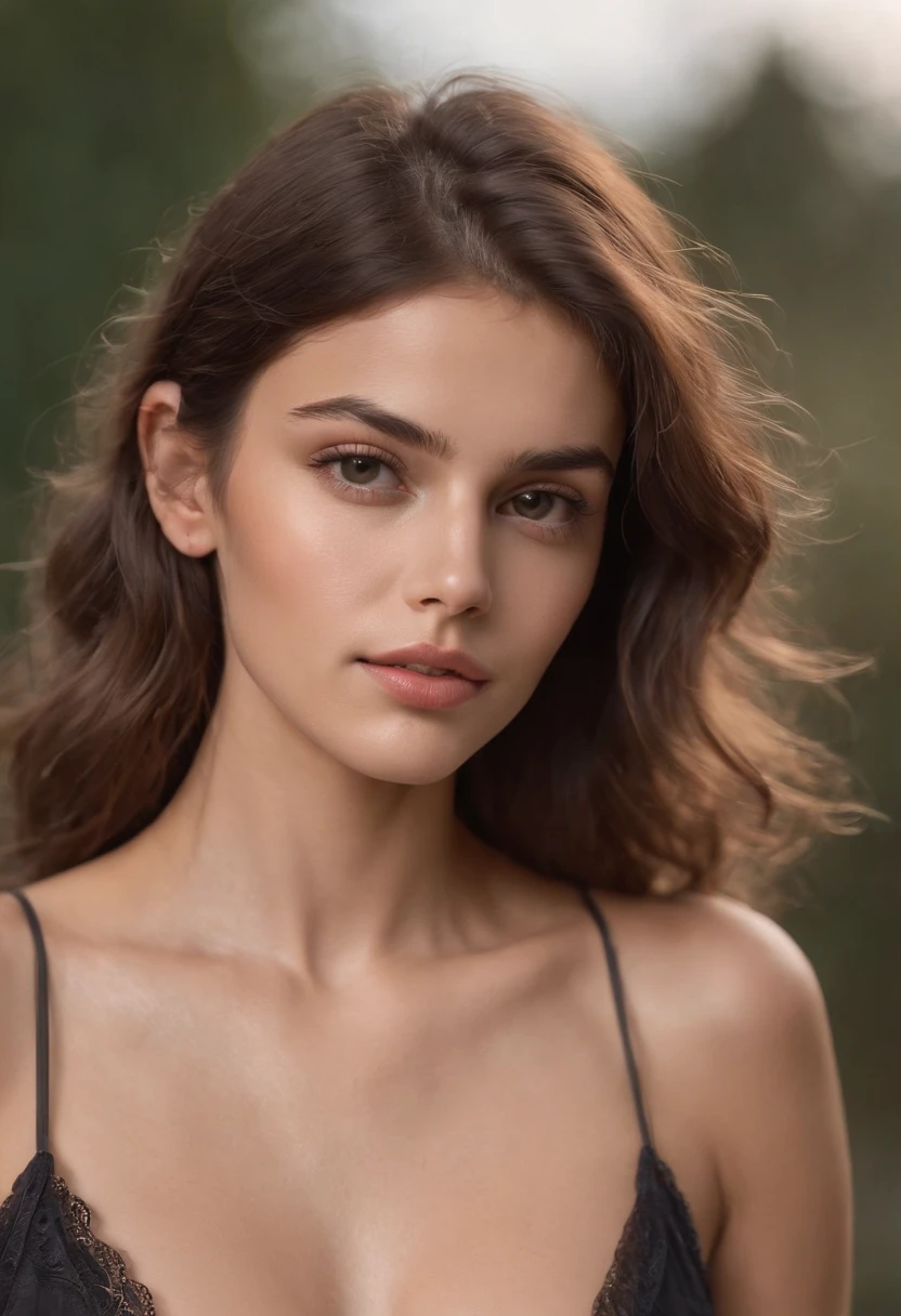 sexy woman, 20 years, slim, sports, shiny tanned skin, breasts and cleavage, slim waist, curly dark hair, Kaia Gerber ,  realistic, photographic, realistic, natural, sportsзал, workout