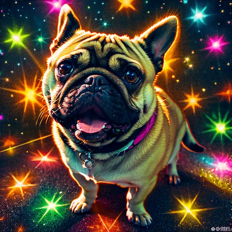 Bitcoin mark many pug dogs Famicom style pixel art space
