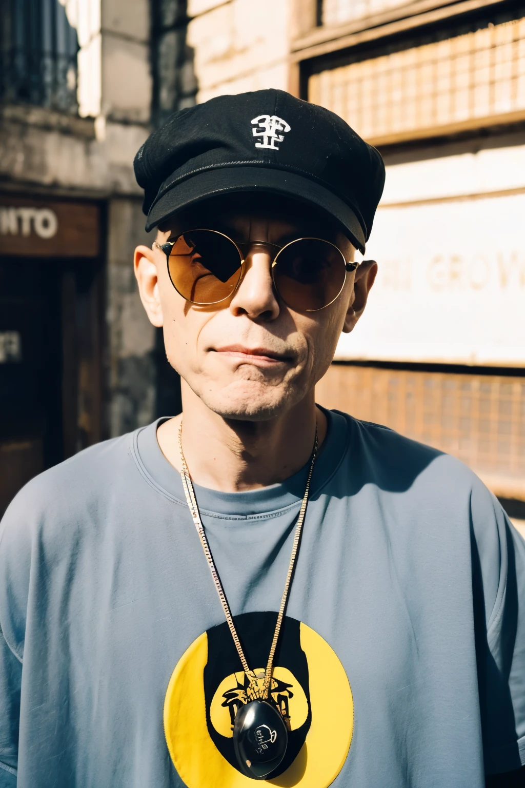 make a RAP fund, com Michel Foucault (in sunglasses and cap) no centro cantando rap