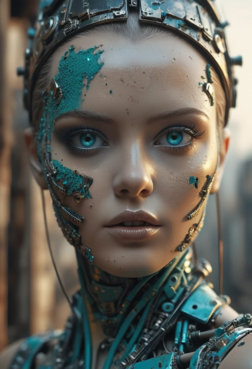 Biomech,<lora:Da_Vinci-000008:1>,Made_of_pieces_broken_glass,<lora:Made_of_pieces_broken_glass_v2-000005:0.5>,ral-reflectivest,<lora:ral-reflectivest-sdxl:0.8>,
A sexy and beautiful woman,bio-mechanical style,cyberpunk style,fluorescent,