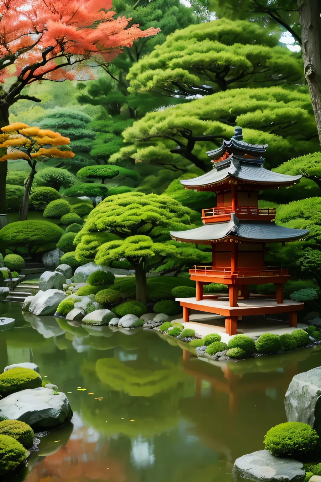 nice japanese garden、real、high resolution、4k