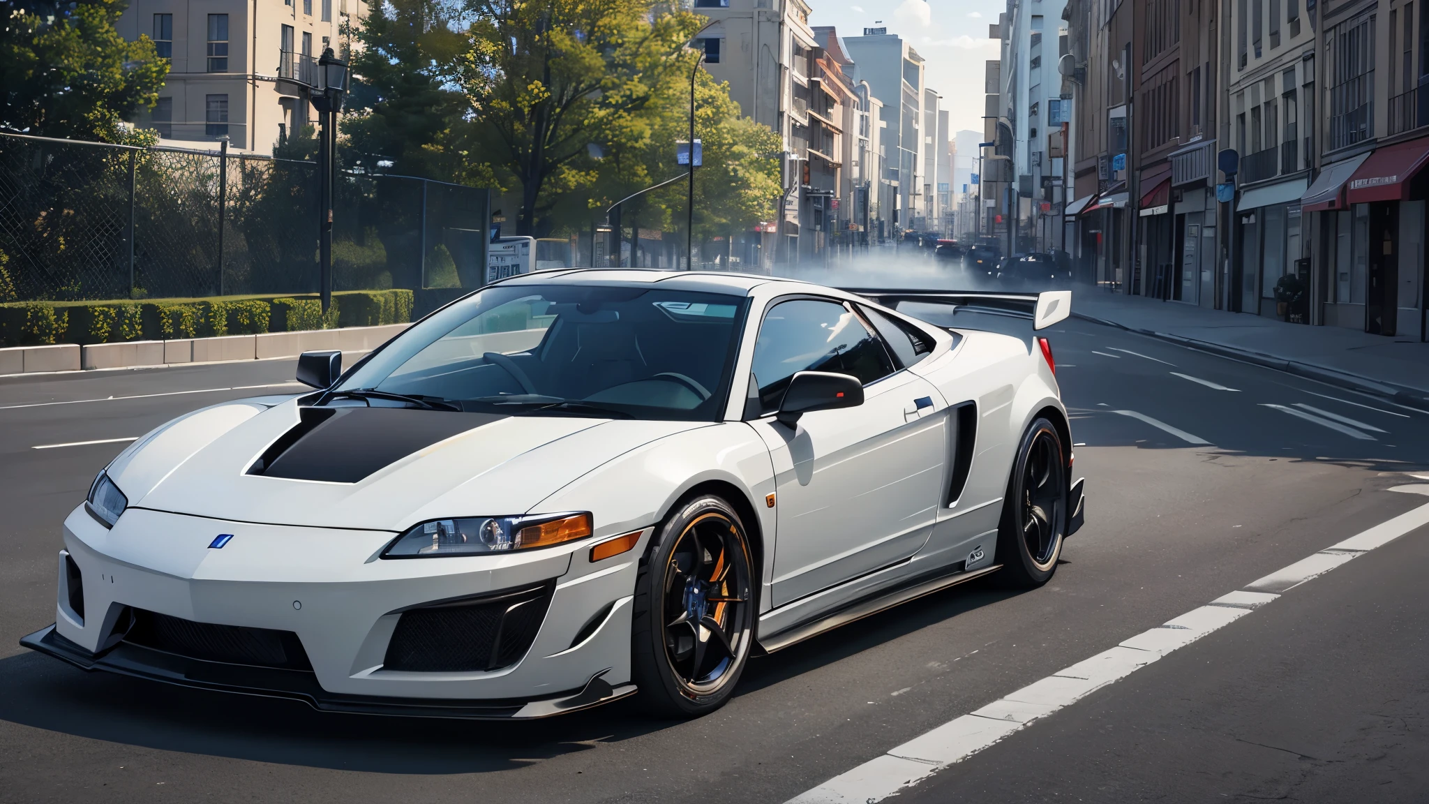 ((masterpiece、top-quality、detailed)), 4K,8K, Black NSX 2005 car, ((Street racing)),