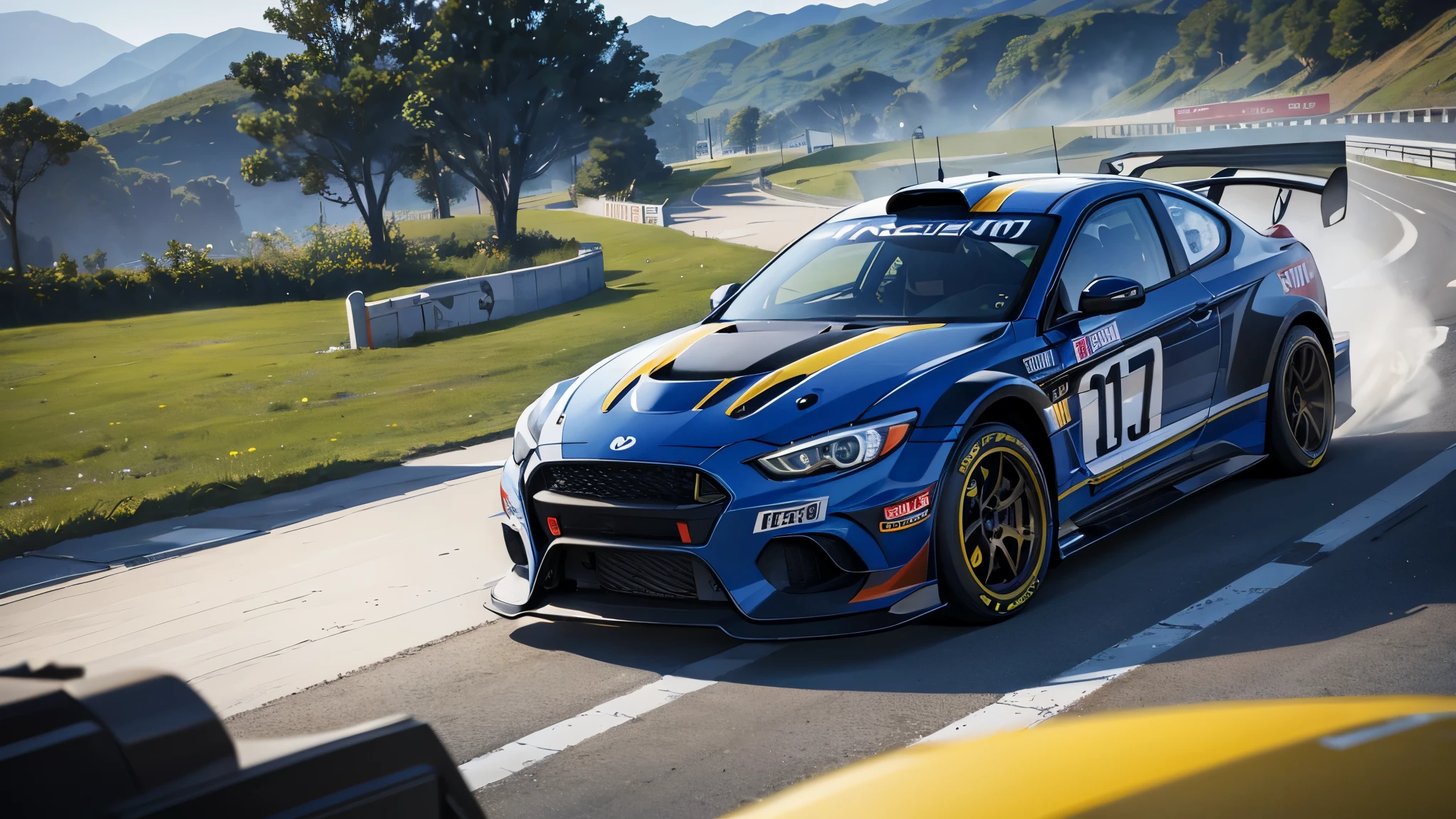((masterpiece、top-quality、detailed)), 4K,8K, Ken block, rally car, 43, ((Street racing))
