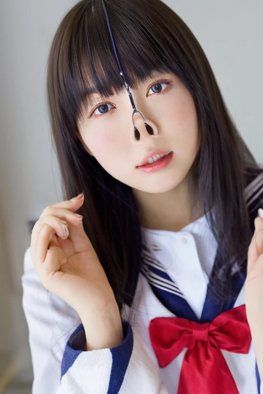 high quality, super detailed, 最high quality, Extremely detailed, beautiful, masterpiece,masterpiece, 最high quality, 1 girl, alone, looking at the viewer, Japanese,Japanese high school girl,sailor suit,face focus,