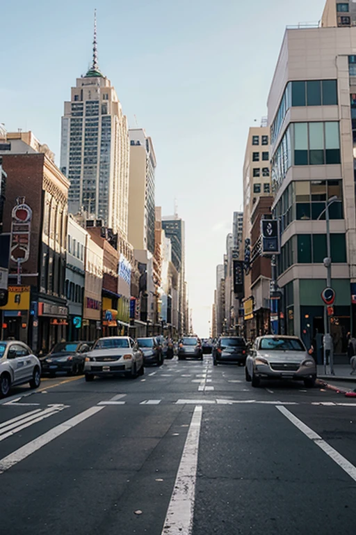 uma cidade de new york com carros lindos