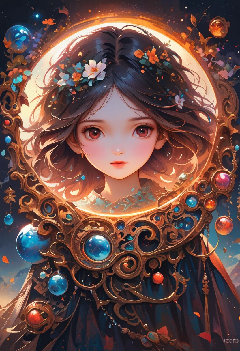 A giant eye in the dark sky, sad, The first broken heart, drama, romantic, (vector art:1.1), night sky， Fantasy Sky, realistic eyes, , Nebula galaxy colored light, Detailed and realistic professional art masterpieces