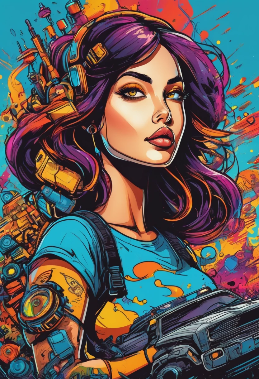 concept art, Vector Art, aesthetic, Vector Cartoon Illustration, vector, complex details . digital artwork, bright colors, bold outlines, illustrative, highly detailed