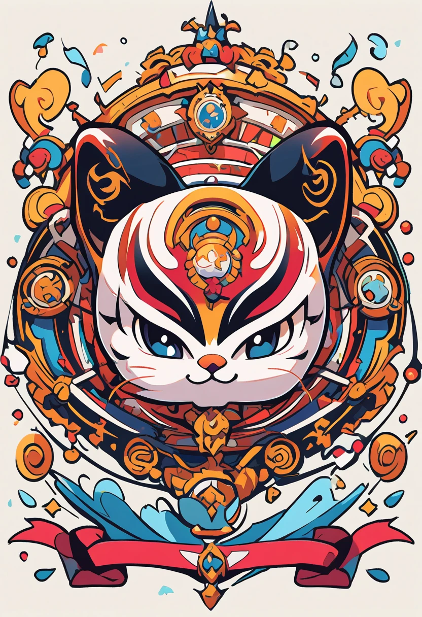 vector art,draw line,The whole body of the cat,simple style,magic background,Centrosymmetric,have