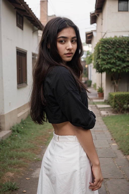 beautiful cute young attractive indian age girl, village girl, 18 years old, cute,  Instagram model, long black_hair, colorful hair, warm, dacing, out door, indian
