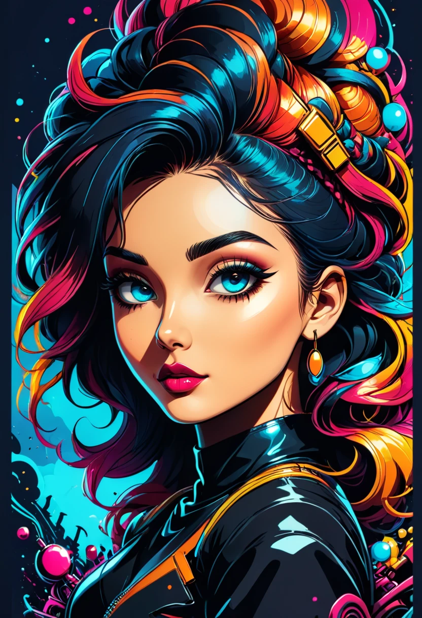 concept art, Vector Art, aesthetic, Vector Cartoon Illustration, vector, complex details . digital artwork, bright colors, bold outlines, illustrative, highly detailed