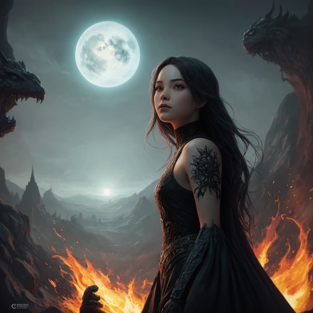 A burning planet by Casey Weldon, Olga Kvasha, Miho Hirano, hyperdetailed intricately detailed gothic art trending on Artstation triadic colors Unreal Engine 5 detailed matte painting, deep color, fantastical, intricate detail, splash screen, complementary colors, fantasy concept art, 8k resolution, gothic deviantart masterpiece, (dark shot:0.9), art by greg rutkowski and artgerm, soft cinematic light, adobe lightroom, photolab, hdr, intricate, highly detailed, (depth of field:1.4)