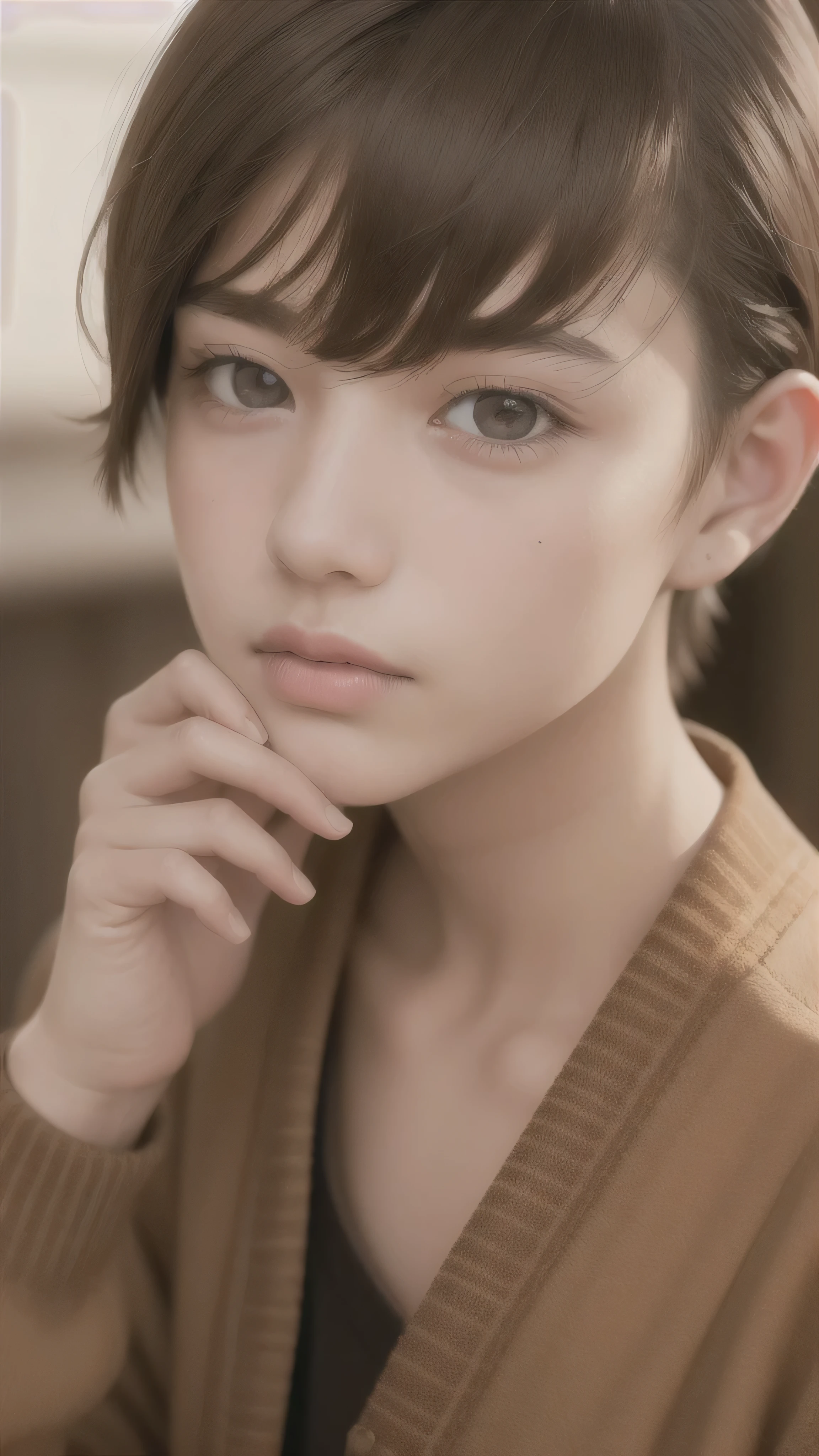 best quality, masterpiece, (realistic:1.2), 1 boy
, brown hair, brown eyes,Front, detailed face, beautiful eyes