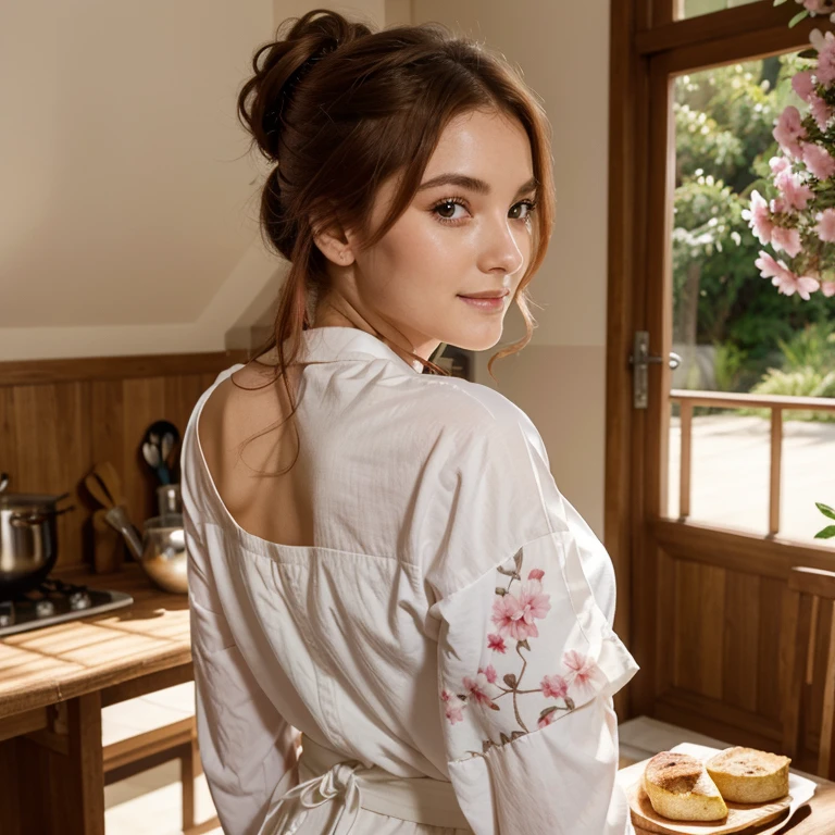 (best quality, chef-d'artwork:1.2), Ultra-detailed, visage parfait, belle fille aux longs cheveux rouges portant un kimono blanc, sexy, ombrelle, cerisier en fleurs, Tout le corps, Delicate facial features, vibrant red hair cascading down her back, glowing clear skin'a pinkish tint, expression captivante dans ses yeux, un sourire radieux illuminant son visage, posture gracieuse, plis et motifs complexes sur le kimono blanc, soft and gentle breeze rustling the cerisier en fleurs, delicate pink petals floating in the'air, ambiance sereine et tranquille, Des couleurs vives, une attention impeccable aux détails, de fins coups de pinceau capturant chaque nuance, composition impeccable, la jeune fille se fond harmonieusement dans l'environnement, creating a timeless chef-d'artwork.