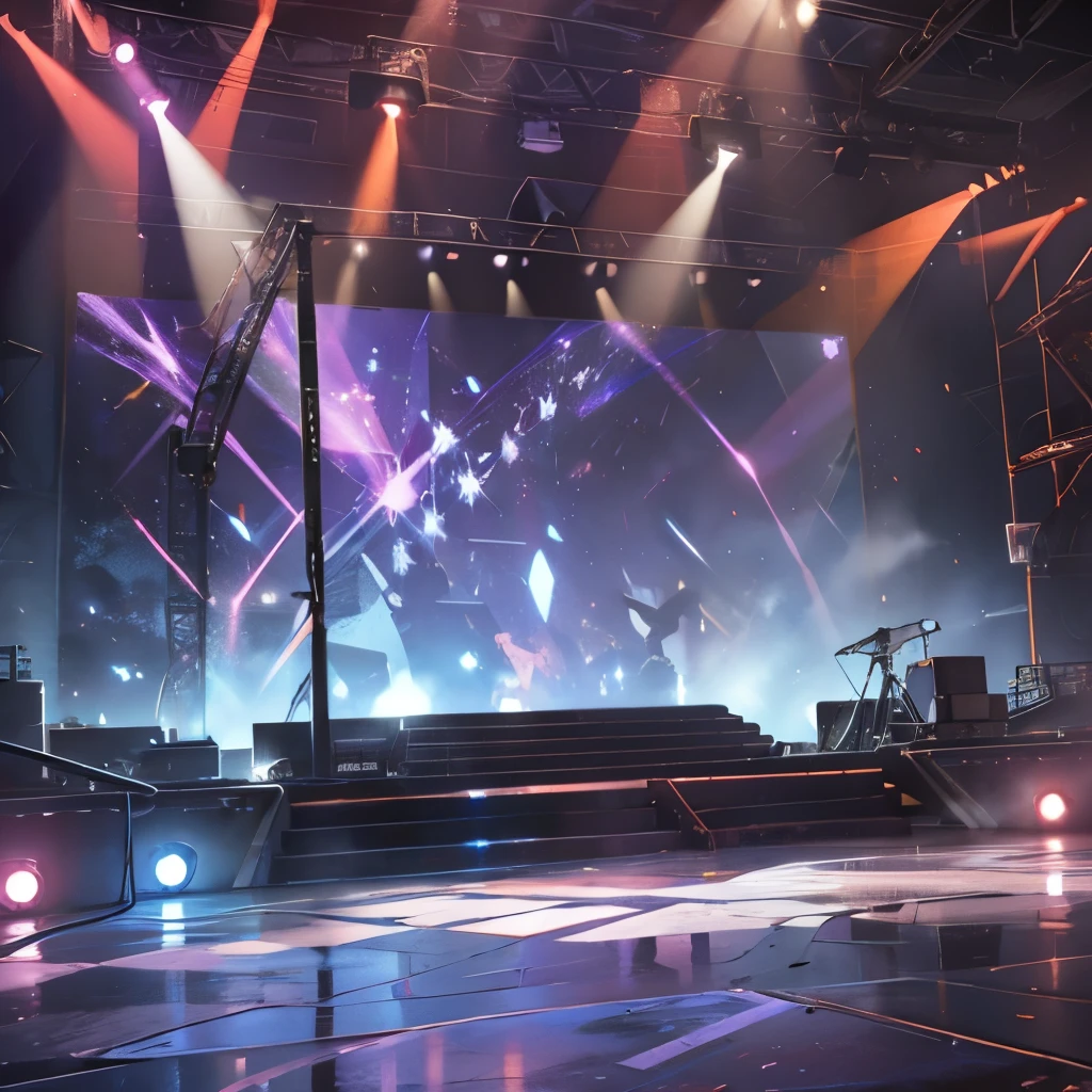  The stage background and the entire venue use LED wash lights and spotlights, business stage