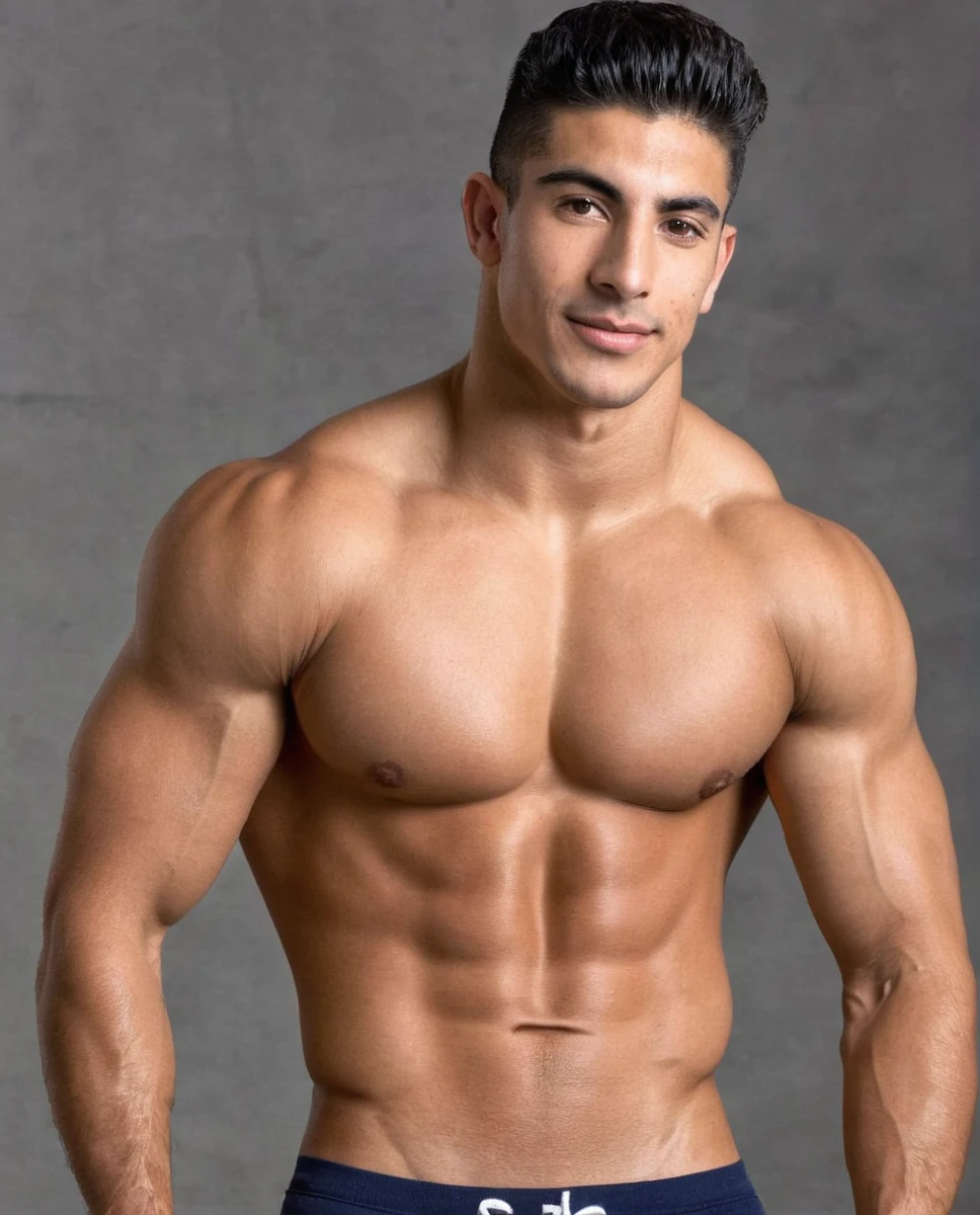 Chico sin pelo en la cara jovencito sin ropa interior musculatura definida
