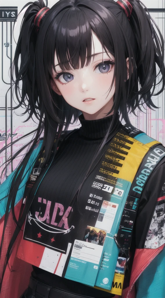 (masterpiece, top quality, best quality, official art, beautiful and aesthetic:1.2), 1girl, glitch art, (digital distortion), pixelated fragments, data corruption,colorful noise, visual chaos,contemporary aesthetics