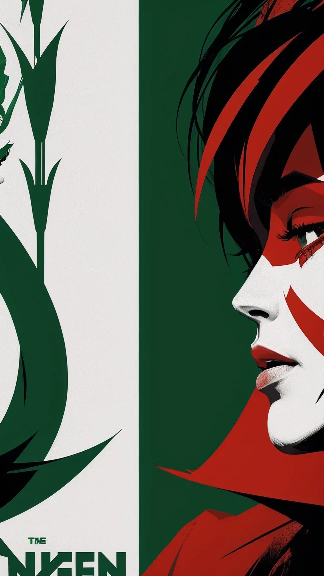 Green and red minimal movie poster about stoners