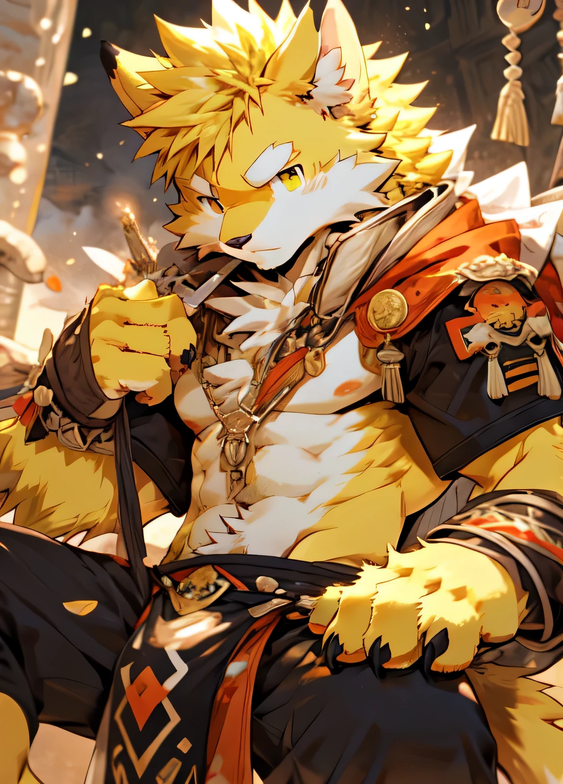 (by sollyz),detail face, detail eyes, detail,male,close up,long furry,yellow short hair,(whiskers:1.4)
Maine cat,naked,eyes,yellow body,handsome,(bulge:1),loincloth,
strong,epic,