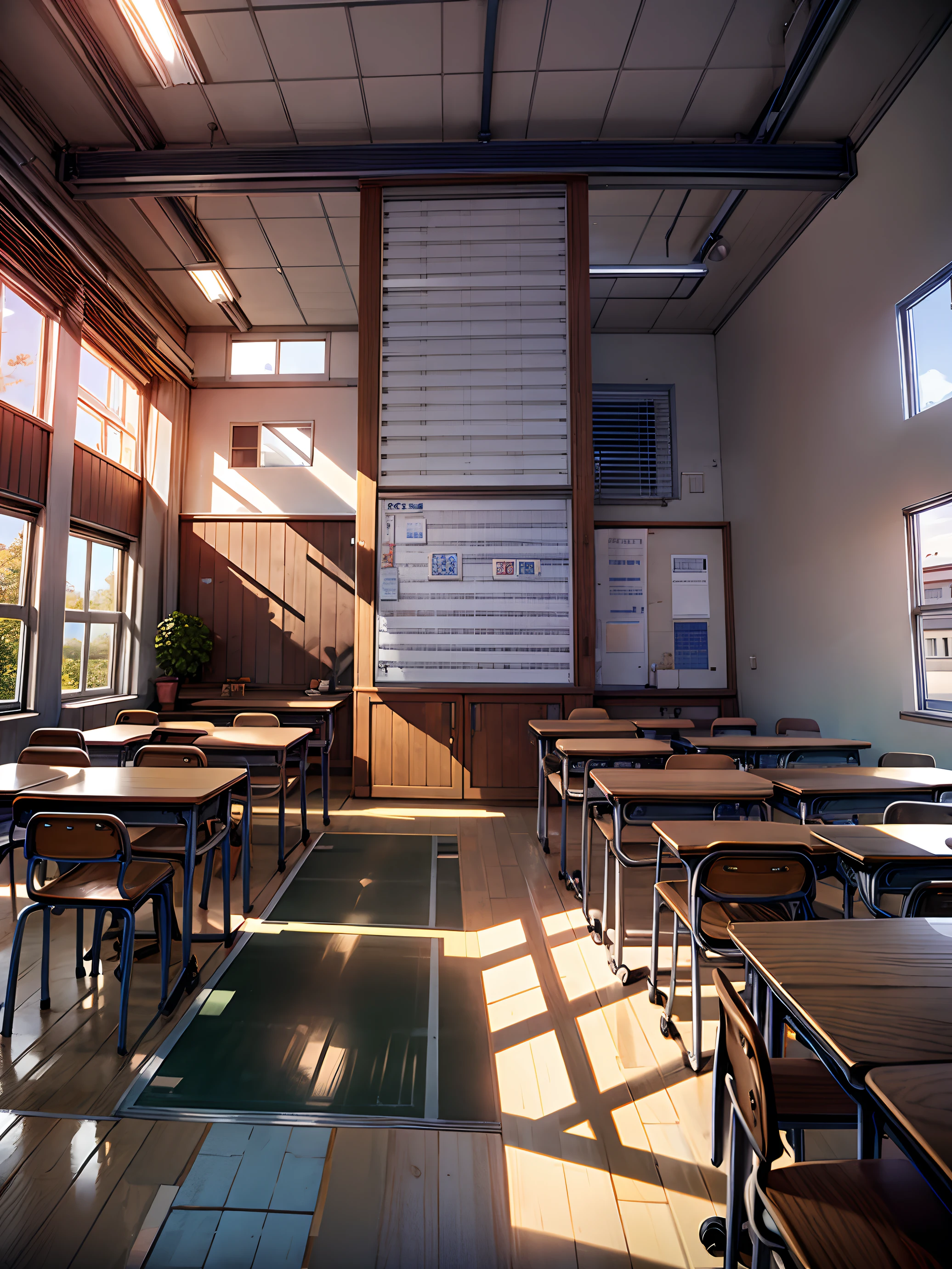 school building、Classroom、clock tower、