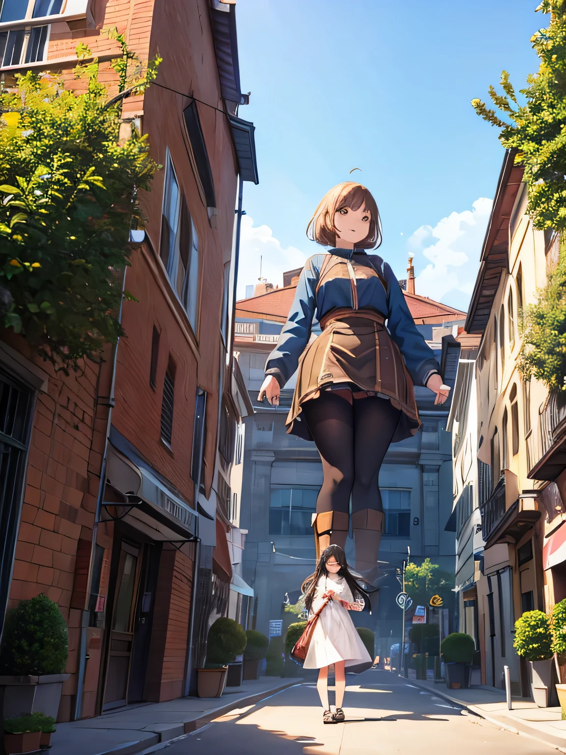 A giant girl 4 meters feet in outdoor