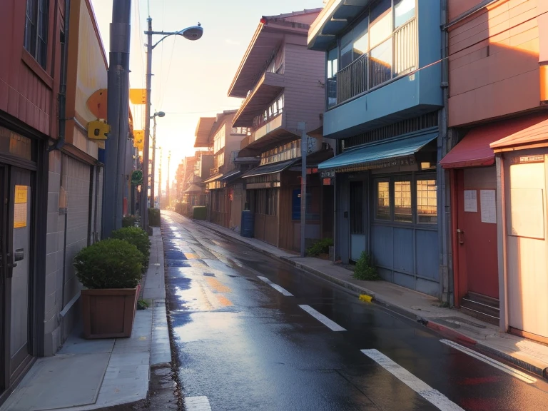 School zone、city、anime style