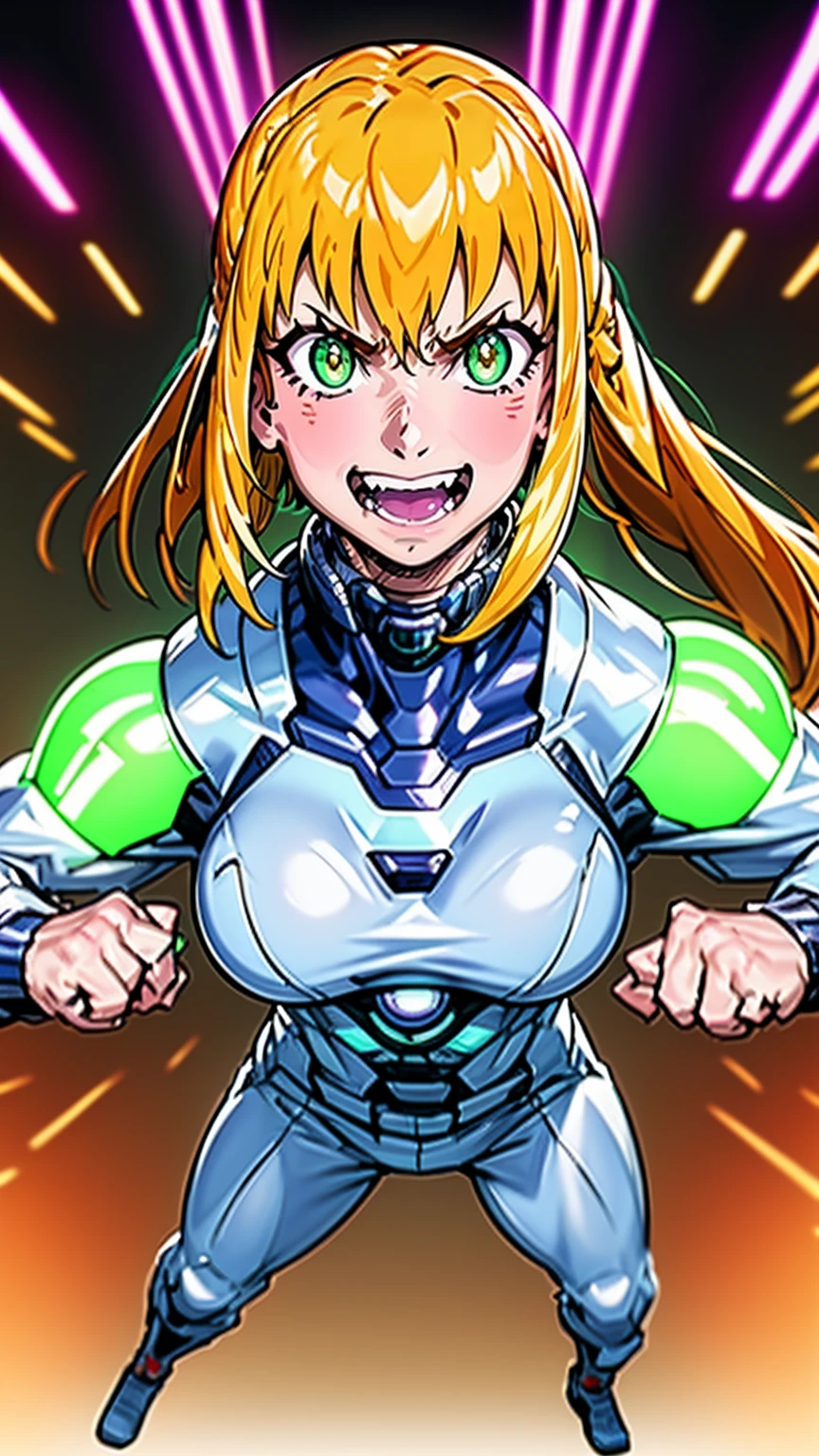 excel, orange hair, smile, fang, open mouth, green eyes,standing, medium breast, pants, pullover, , cyberpunk city magic, martial arts martial pose, full body, fangs, ponytail,,best quality, vivid colors, cyberpunk style, realistic lighting, detailed background, futuristic environment, neon lights, bustling streets, advanced technology, holographic displays, flying cars, skyscrapers, cityscape, rain, reflection, energetic atmosphere, intense action, dynamic movement, martial arts stances, powerful kicks, punches, martial arts weapons, adrenaline rush, orange hair flowing, vibrant green eyes glowing, captivating smile, fangs glistening, fierce expression, confident posture, stylish pants and pullover, sleek and modern fashion, edgy and confident appearance, magical aura, mystical powers, energy manipulation, intense focus, epic battle, confrontational stance, electrifying sensation, ponytail swinging, sharp and sleek features.
, full body standing,