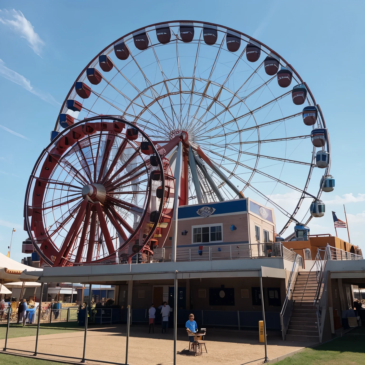 A project for school about making a model of a fair with ferris wheel and all