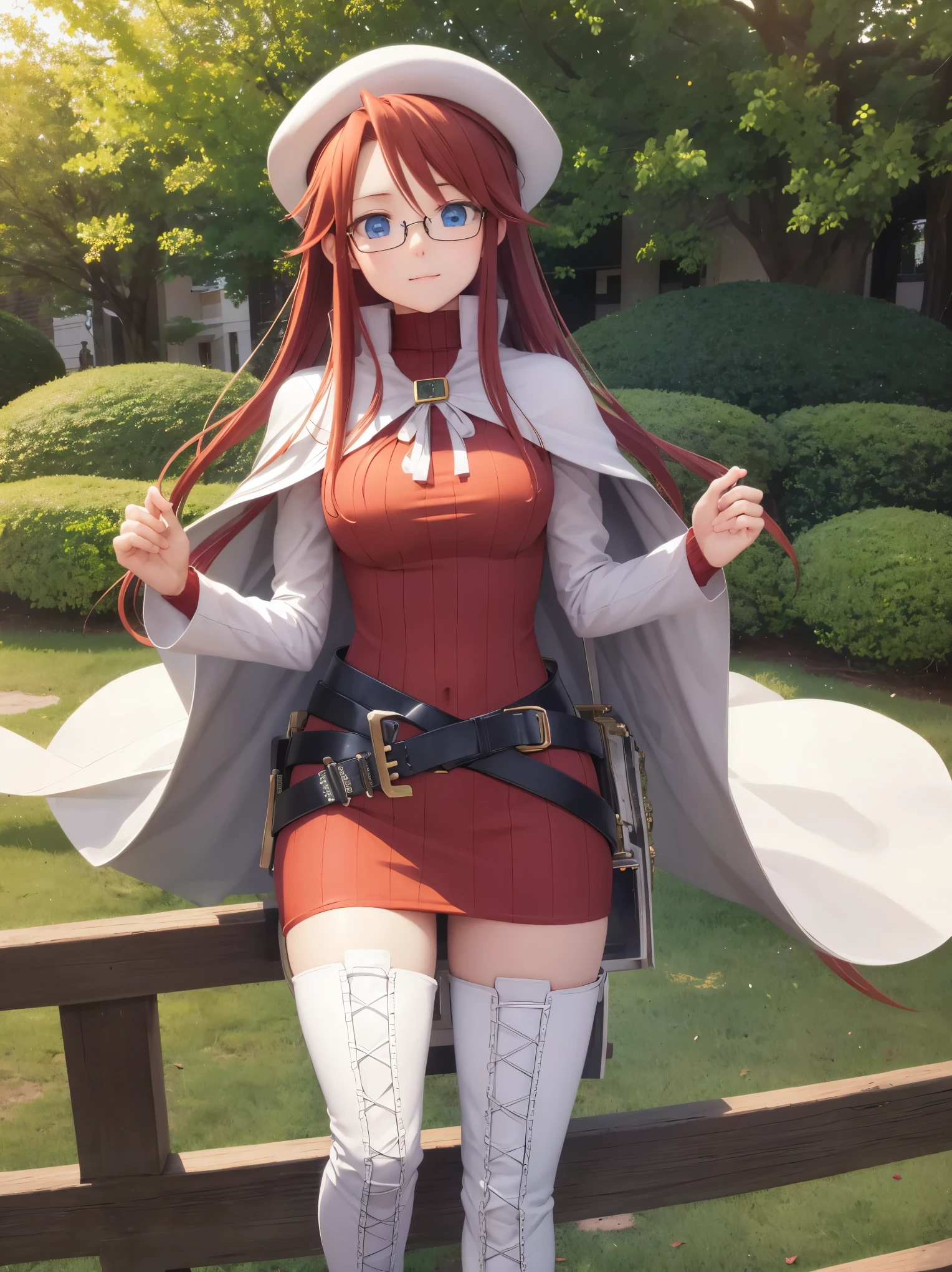 summonnightaty, aty, long hair, blue eyes, red hair, beret, hat, glasses,
BREAK long hair, thighhighs, hat, dress, boots, glasses, belt, cape, sweater, zettai ryouiki, beret, thigh boots, white footwear, ribbed sweater, loose belt,solo,
BREAK outdoors, fantasy_town,
BREAK (masterpiece:1.2), best quality, high resolution, unity 8k wallpaper, (illustration:0.8), (beautiful detailed eyes:1.6), extremely detailed face, perfect lighting, extremely detailed CG, (perfect hands, perfect anatomy),covered_nipples,covered_navel,light_smile ,(half_eyes:1.4),sword,armpit,sleepy,sitting_on_the_barrel,barrel,red_sweater,apart_legs,