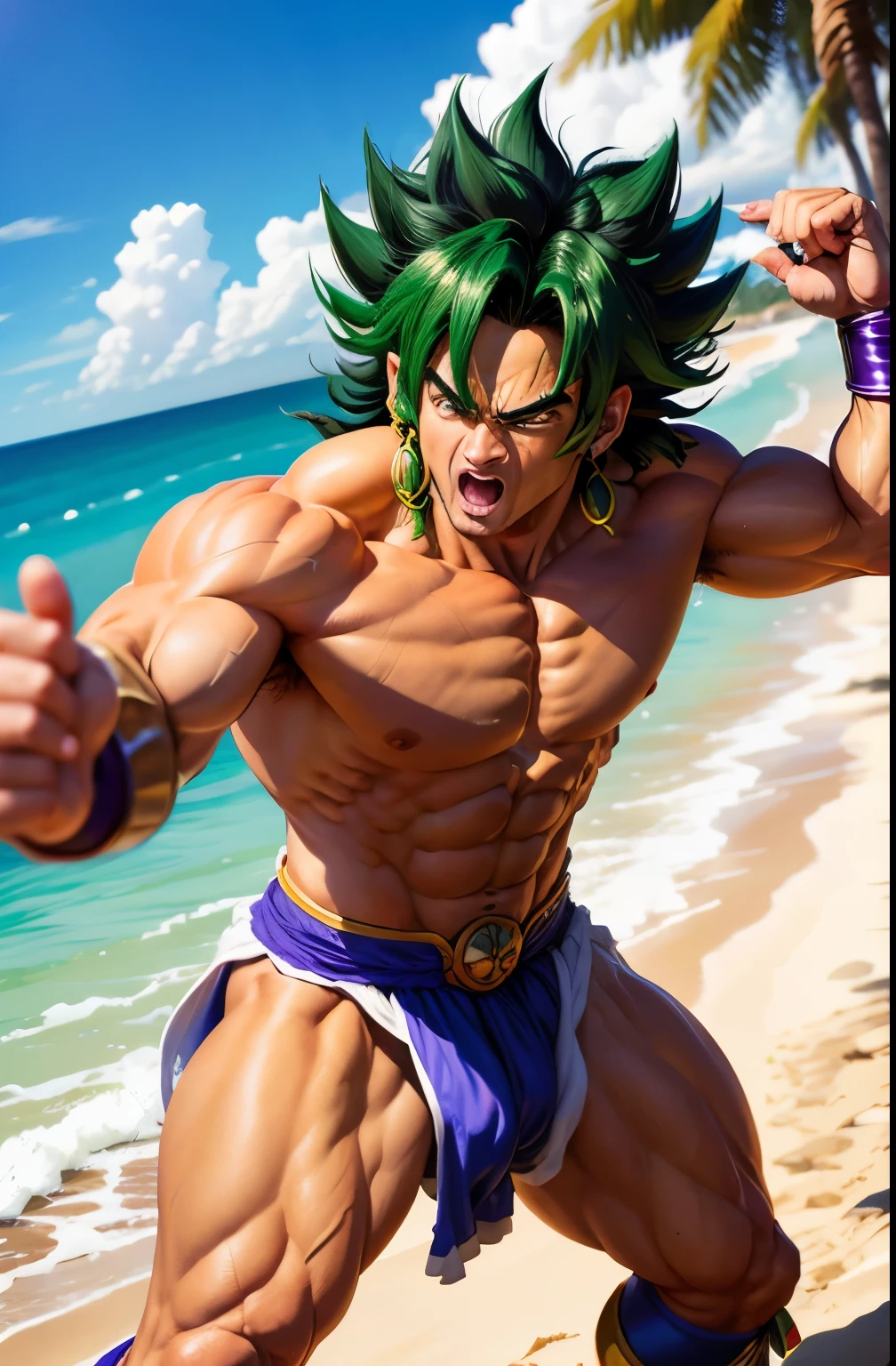 Broly in Super Saiyadin fighting Manuel Gomes in Paraíba