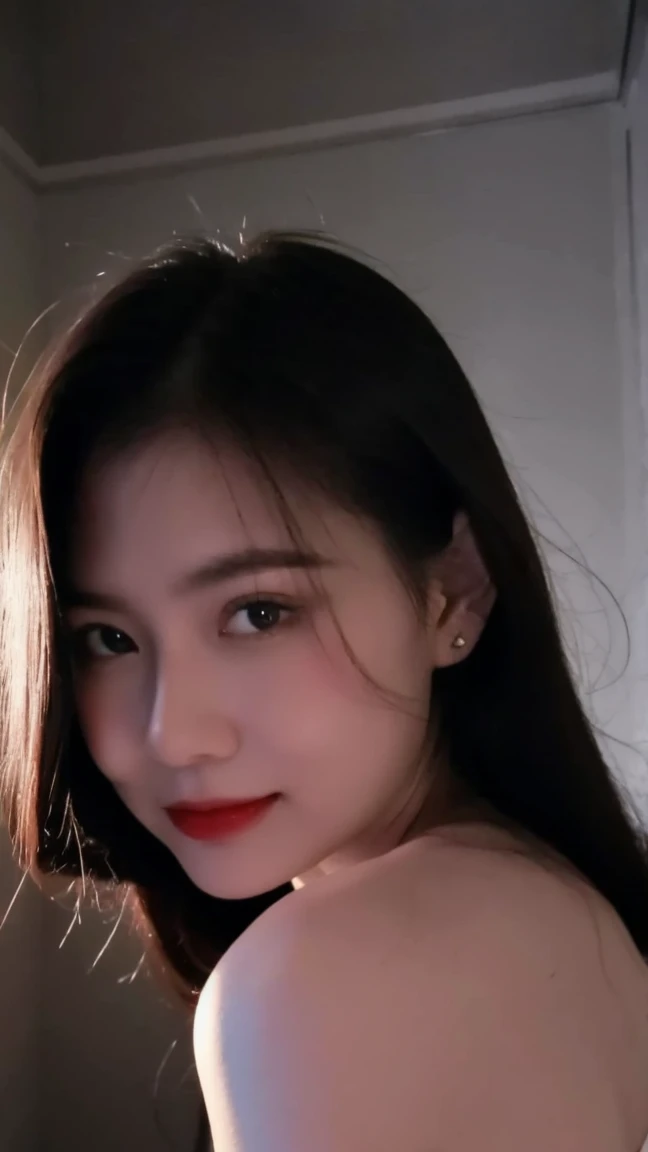 ((highest quality, 8K, masterpiece: 1.3)), sharp focus: 1.2, beautiful thai asian cute woman with perfect cute figure: 1.4, whole body, thin abs: 1.2, (((dark brown hair, medium: 1.4)), bed: 1.2, Highly detailed face and skin texture, fine eyes, double eyelid, sleep on bed. bid , peau bronzée, décoletée, sexy, hot girl, nude, gros seins, natural cute face, no lipstick