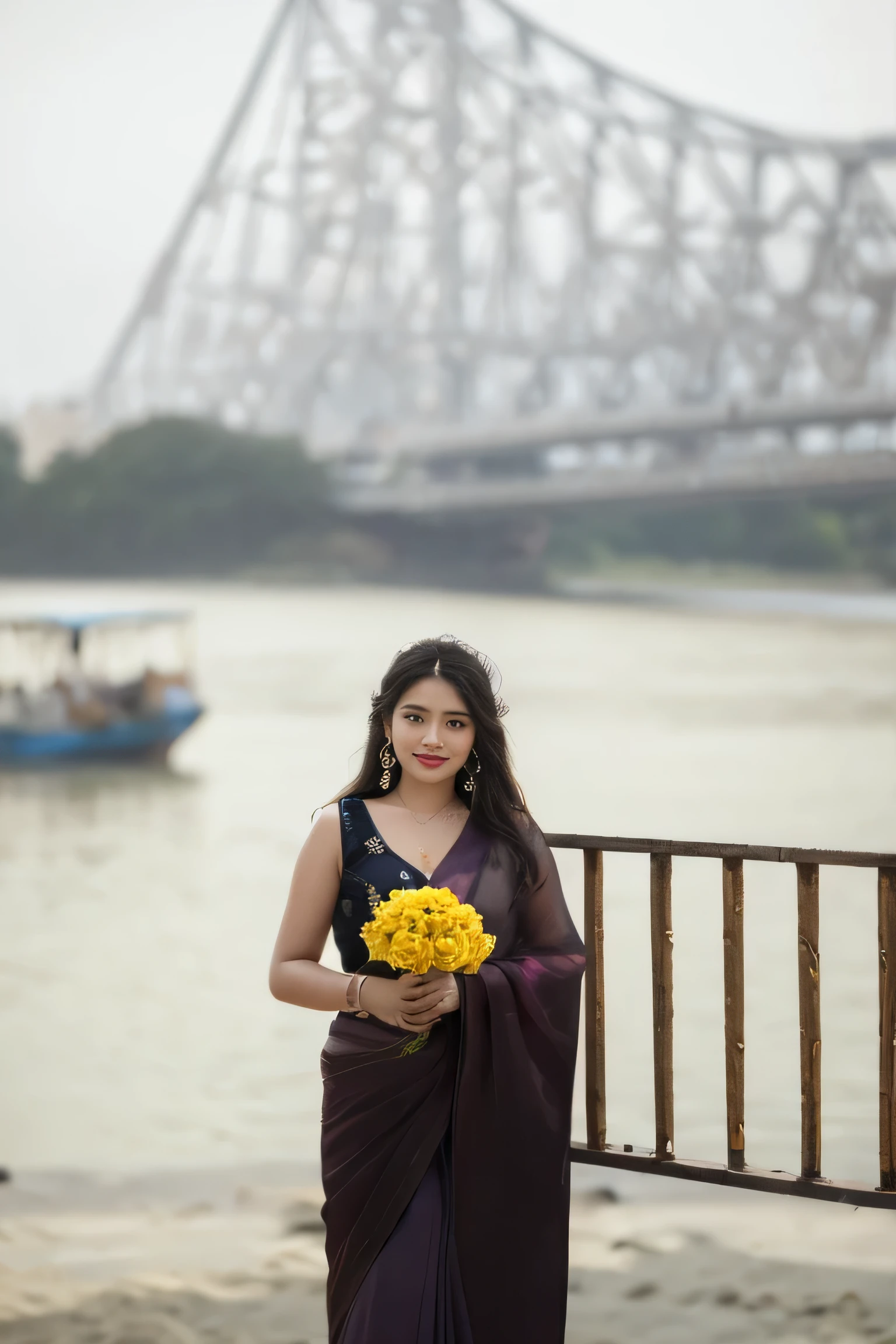 (best quality, ultra-detailed, realistic:1.37), professional, beautiful detailed eyes, beautiful detailed lips, detailed facial features, natural skin tones, perfect skin texture, delicate facial expressions, image in high resolution, realistic face, realistic skin, plain face, natural smile, highly detailed hair, 20 years, (Rima, beautiful Indian young woman), radiates Pink bridal glamour in an exquisite Lehenga Choli adorned with intricate embroidery and ornate jewelry. The high-resolution image captures ultra-detailed realism, highlighting Kiran's captivating eyes, expressive lips, and graceful facial features, enhancing her bridal beauty. The soft lighting and floral decorations create a visually stunning representation of traditional Indian weddings and the joyous celebration of love, Beautiful background.