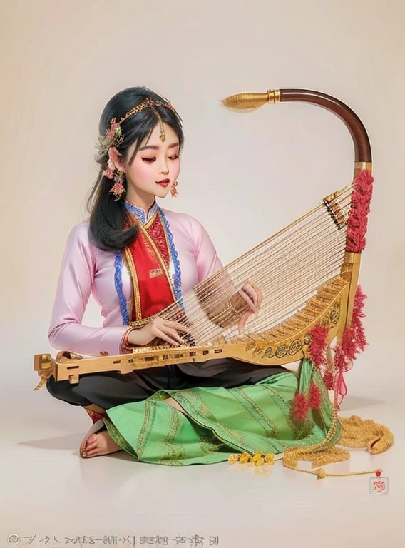 Demonstration of how to handle and use Burmese harp traditional art in detail. Instruments