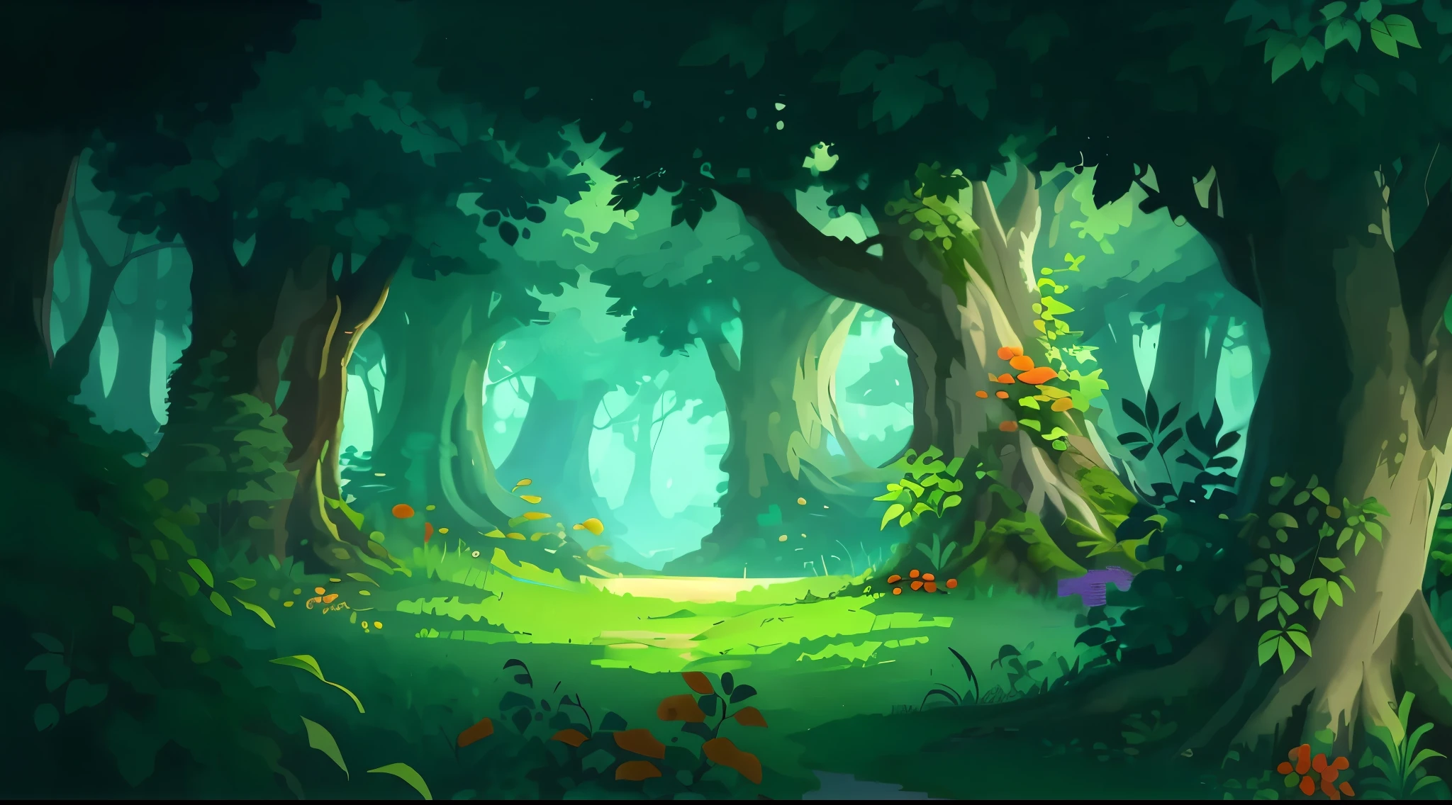 cartoon forest with a path among trees and flowers, anime curvy john 8k forest, background art, elf forest background, forest drawing elegant, background artwork, Magical forest background, anime background art, fantasy forest background, fantasy forest, fairy kingdom forest, Magical forest background, magical fantasy forest, lush fairy forest, Magic forest in the background