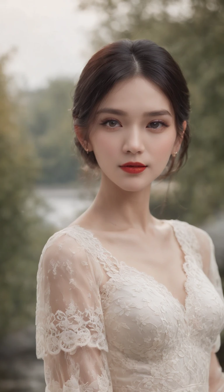 1 girl,(long hair:1.1),(Full body female love:1.3), (actual:1.7),((best quality)),absurd,(ultra high resolution),(lifelike:1.6),lifelike,Render by Octane,(surreal:1.2), (照片般lifelike脸:1.2), (8K), (4K), (masterpiece),(actual skin texture), (illustration, movie lighting,wallpaper),( beautiful eyes:1.2),((((perfect face)))),(Lovely),(black hair),(short hair),black eyes,red lips, nice,perfect face, (lace dress:1.4),dark shadow,beam,Glass,(brokenGlass:1.34),male perspective,Light Blonde,water,movie lighting灯光,Dark,