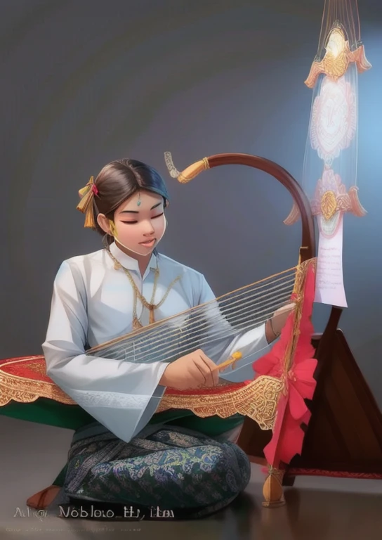 Demonstration of how to handle and use Burmese harp traditional art in detail. Instruments