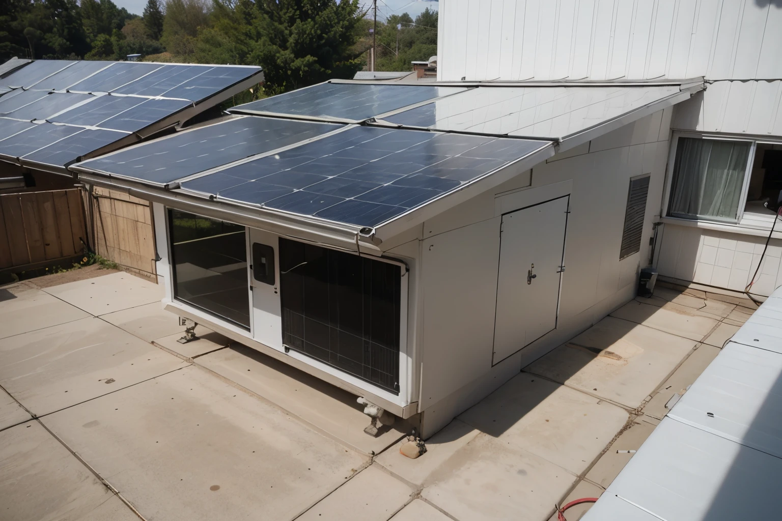 draw a photovoltaic panel and a solar vacuum heater, show how the photovoltaic panel is connected to a solar vacuum heater system
