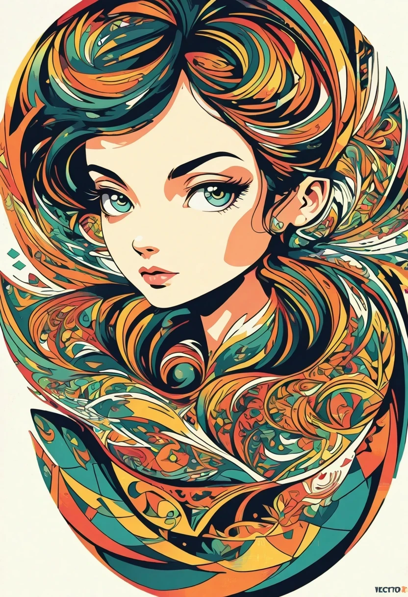 (vector art style:1.5),poster design,Zentangle,fractal art,geometric paradox