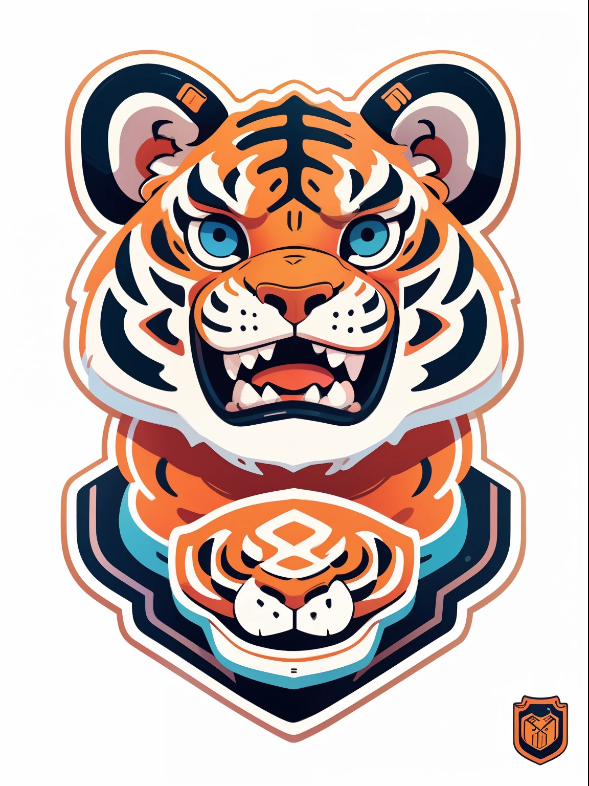 Logo, minimalism, tiger face, soccer team,simple,clean:0.9,bold typography:1.1, non human. lineart, vector, Lettering: TIGRES