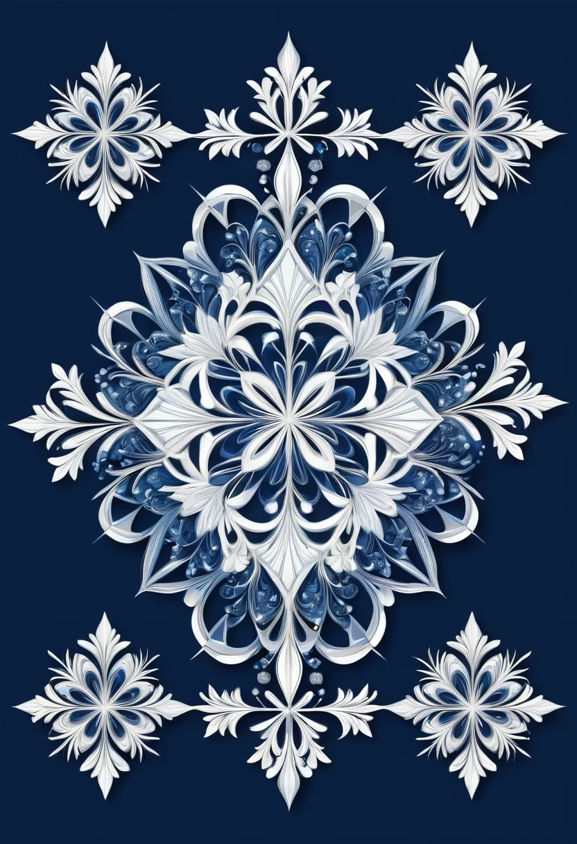 (vector art:1.5),Close-up of a bunch of different designs on a blue background, Vector shape, geometric pattern jewelry, Jungian Symbols of Winter, Symmetrical decoration, fractal shape, White fractal, Geometric drawings, Gorgeous geometric pattern, Elegant and complex charts, Fractal elements, abstract geometrical shapes, sacred geometry patterns, floating symbols and crystals