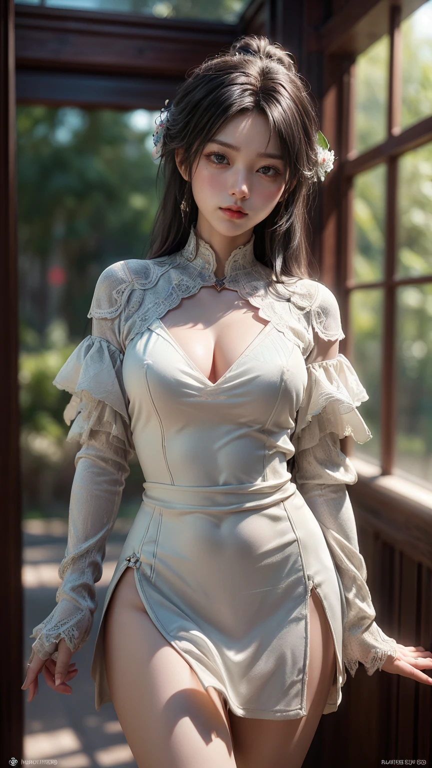 (Best Quality), ((Masterpiece), (Detail: 1.4), 3D, A Beautiful Western Female Figure, HDR (High Dynamic Range), Ray Tracing, NVIDIA RTX, Super-Resolution, Unreal 5, Subsurface Scattering, PBR Textures, Post-Processing, Anisotropic Filtering, Depth of Field, Maximum Clarity and Clarity, Multi-layer Textures, Albedo and Highlight Maps, Surface Shading, Accurate Simulation of Light-Material Interactions, Perfect Proportions, Octane Render, Two-color Light, Large Aperture, Low ISO, White Balance, Rule of Thirds, 8K RAW, , Yushui