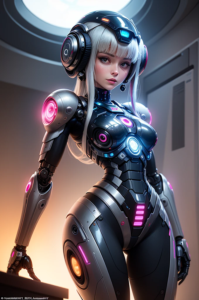 (beste-Qualit, realistness: 1.37, ultra-detailliert, An extremely detailed cybernetic organism: 1.1), beautiful drawing, Robot worm with the head of a beautiful girl, Complex, bright colours, Professional, Sci-fi, studio lightning