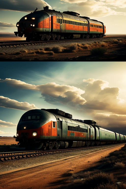 advanced technology than any known civilization. Amidst the vast expanses of arid wastelands outside, the train stands as the last bastion of hope for humanity in the year 2.345. The population it carries exceeds 3,000 people from all corners of the world.
The train, an engineering marvel, seems almost otherworldly as it traverses the terrain. Its massive, snowstorm-like engines - a relic of a distant, dystopian sci-fi future - consist of passenger engines that dwarf all known trains. These engines exemplify the grim determination of humans to persevere in an age of scarcity.
The fortress, built