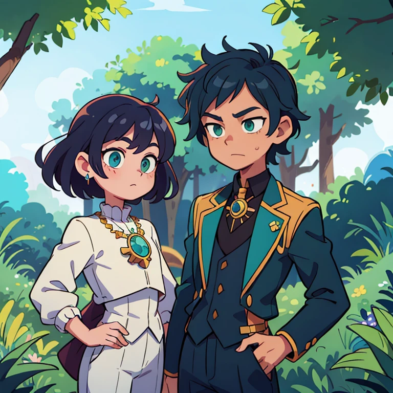 ((masterpiece, Best quality)), ((style-swirlmagic):0 Prince in a knight&#39;s suit,, dark blue hair, green eyes,)happy, bright, colorful,  fantasy,
