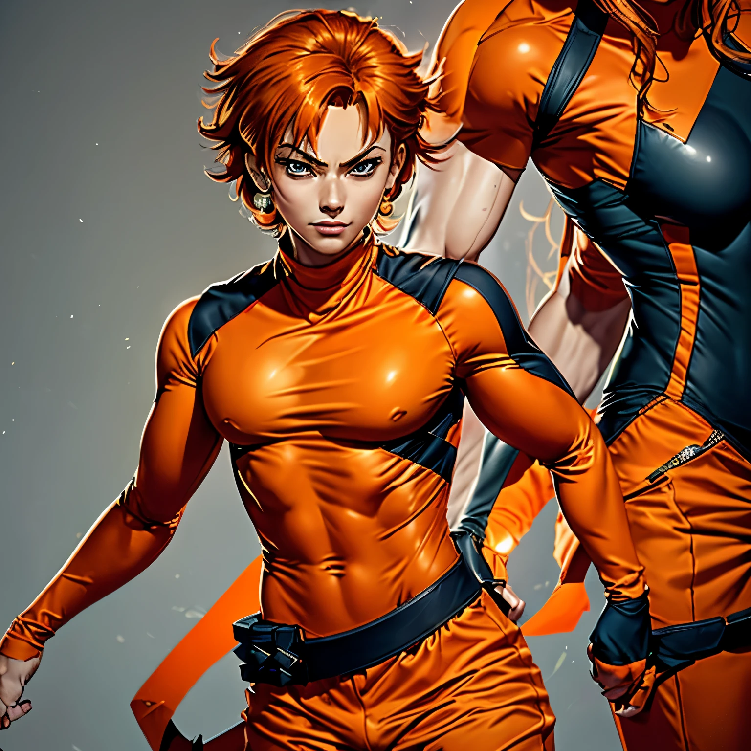 Captain wearing an orange outfit
