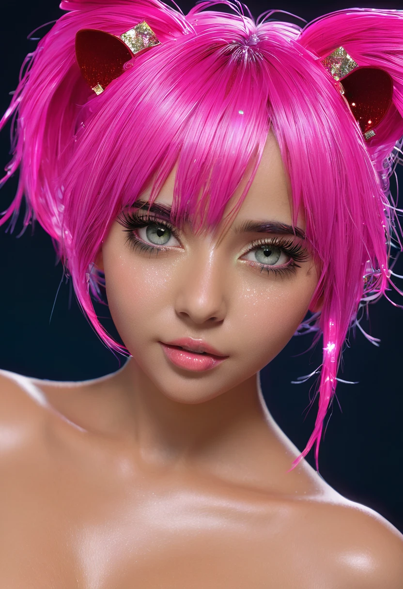 bonitinho Bunny,(((14 anos de idade))),((Coelhinho de anime com cabelo rosa de cauda dupla muito fofo e lindo andando pela rua)),(((coelhinha,Antro Furry bonitinho,coelhinha))),(((orelhas de coelho,bunny ears on her head,Grandes orelhas de coelho))),
((seios grandes e cheios))), (((fuchsia hair:1.35,fuchsia hair curto,Cabelo interno colorido,ear breathing,))),((Heterochromia, I1 Fuchsia, Olho 2 Rosa, olhos perfeitos, de olhos voltados para cima:1.3, lindos olhos detalhados, lindo olho finamente detalhado:1, grande destaque nos olhos:1.2, olho puxado)), (((pele brilhante:1.5,pele brilhante: 1.5,pele bronzeada,pele brilhante,pele muito brilhante,corpo brilhante,plastic glitter skin,pele brilhante exagerada))),(dedos delicados e detalhados,Corpo detalhado,detailed arms,human hands, detailed hand),
bonitinho,resultado final,,erotic,nsfw,
Zetai Ryouiki,roupas reveladoras,mostrar a pele,((camisetas rave, Camisa fluorescente, Minissaia rave,Visible lace handle)),(Vestindo uma fantasia de rave:1.3,Roupas rave,semear,com pouca roupa,),(traje detalhado,roupas detalhadas),
(dynamic pose:1.0), foco apenas, centrado, scale to fit dimensions, rule of thirds,
ao ar livre, ((night vision)), (Fundo de rua noturna cyberpunk: 1.5,dark sky,becoway, beco,nuvens grossas, fundo detalhado:1.25),
(Melhor qualidade), (high resolution), (sharp focus), (ultra-detalhado), (extremamente detalhado), (arte de alta qualidade), 8k_papel de parede, (HDTV 8K CG),(muito bom 8K CG), ((hyper super ultra detailed perfect piece)), perfeito, (((mesa))), illustration, cores vibrantes, (Complicado), Alto contraste, Selective lighting, Double exposure, nffsw (high-range dynamics), Post-processing, desfoque de fundo, de bumbum empinado, anime version, ( qualidade de anime), ( realidade super de anime)