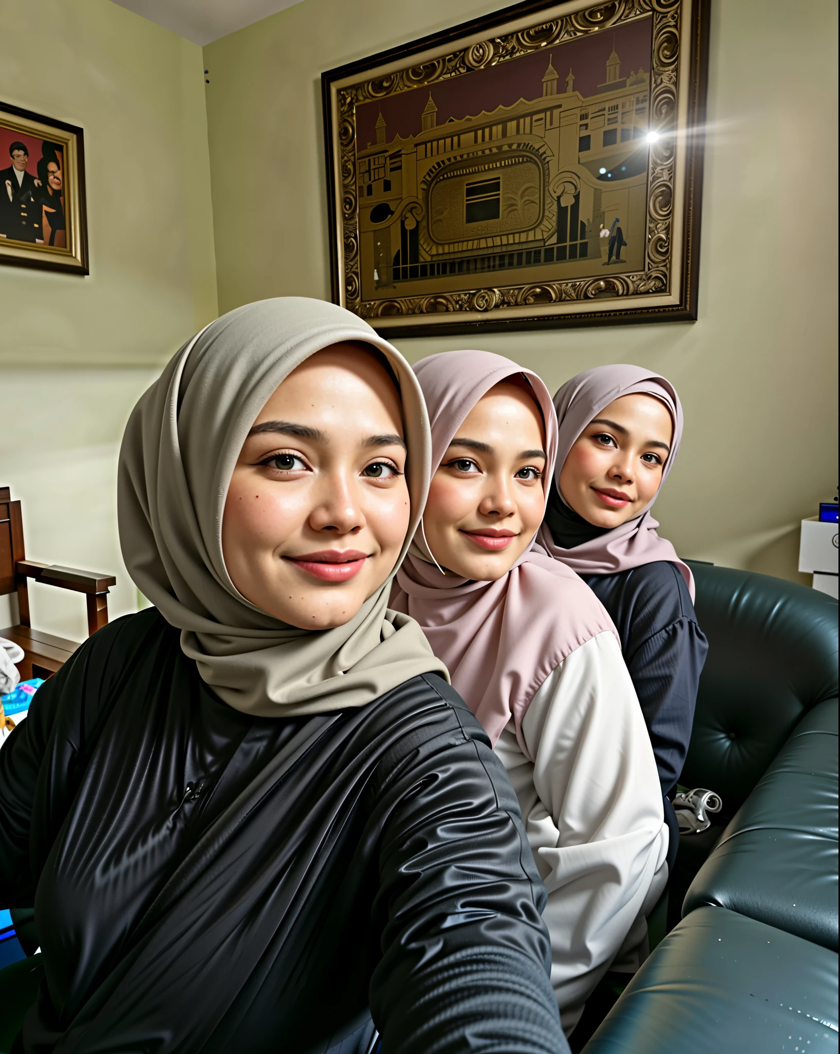 masterpiece, (ultra-high-definition portrait, vignet:1.4), Realistic, extremely detailed, CG unified, 8k, Clean lines, highly detailed, High-definition, raw color photos, Realistic portrait, Cinematic Light, Beautiful detailed, (1hijabgirl, indonesian:1.5), (165cm tall, big breasts with lips like she wants to kiss:1.5), Beautiful big breasts, breasts details, very tight, (Biggorgeous breast, Smile:1.5), (Soft smiling, Big Breast:1.4), Close up of a girl in Beautiful clothes with errected nipple, biggorgeous breast, Smiling, scarf, (Bombastic Side Eyes with curvaceous body:2), pose 4 of 1 6, Undress, No bra, (nipples that are clearly sticking out detail:1.2), Outdoors, high intricate detailed.